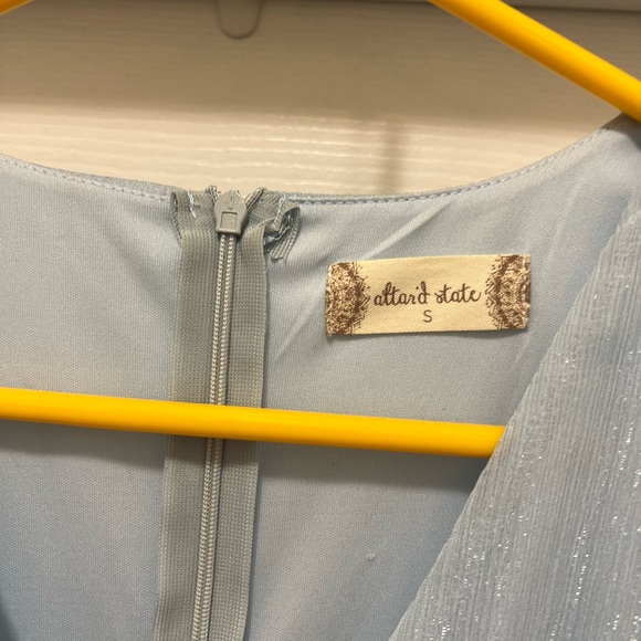 Altar’d State Midi High-Low Light Blue Glitter/Shimmer Dress, size S - Picture 6 of 7